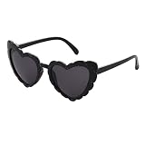 Betsey Johnson Women's Queen of Hearts Sunglasses, Black With Glitter, 53mm