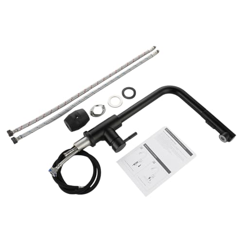 Grifo De Cocina Con Un Mando | Acero Inoxidable con Palanca Única Aspersor Extensible - Grifo para Lavadero | Para Hogar Autocaravana Lavandería Comedor Exterior Bar Campamento Remodelación