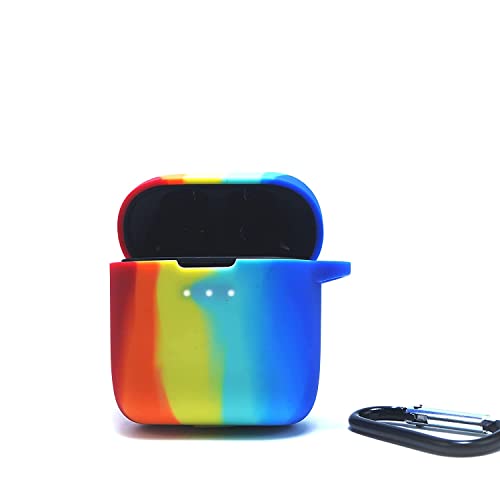 Image of CARE CASE Compatible for Boat Airdopes 131 | 138 Protective Silicone Case Cover Dust-Proof Shockproof Case Cover with Hook (Cover Only) (Rainbow)