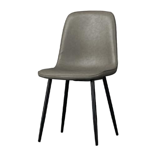 SJIALEN Dining Chair,Home Negotiate Office Desk Backrest Chair for Kitchen Bedroom Living Room Black Legs Reception Chairs Kitchen Chair (Color : Gray), Grey