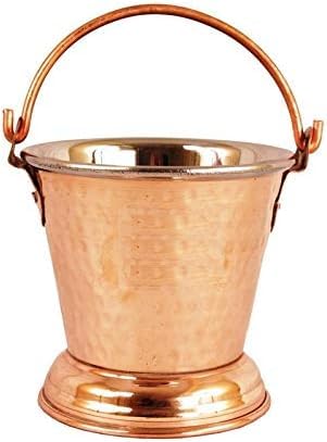 BishtHub Steel Copper Bucket Balti for Serving Dishes Copper Item Copper Utensils Kithcen Gadgets Serveware Kitchenware & Tableware- 350 ml (Pack of 1)