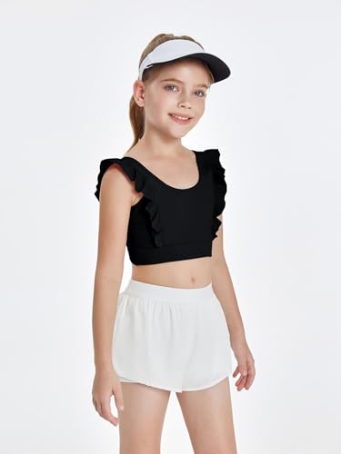 Girls Training Bra Cute Ruffle Sports Bra for Kids Comfort Dance Yoga Crop Top3