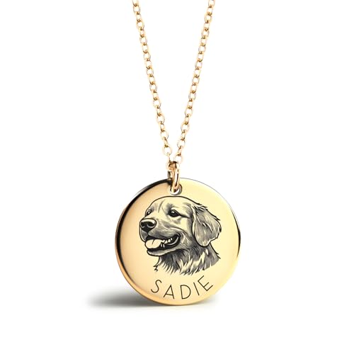 MignonandMignon Personalized Pet Portrait Necklace – Custom Jewel...