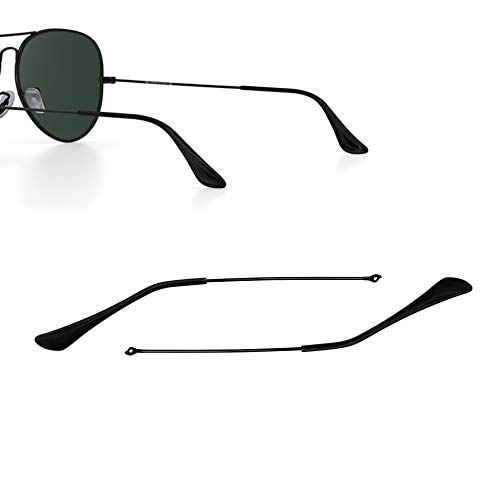 Replacement Temple Tips Arms for Ray-Ban Aviator RB3025 3025 Sunglasses Repair Kit (Black)