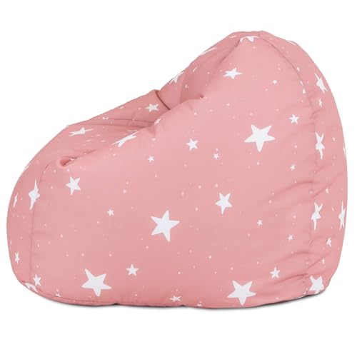 icon Star Print Kids Bean Bag, Pink, Kids Bean Bag Chair with Filling Included for Girls and Boys, Childs Chair, Beanbags for Children, Nursery Décor, Playroom Décor, Bedroom Accessories - Image 5