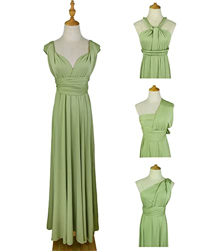 Image of Sexyshine Women's Backless Gown Dress Convertible Multi-Way Wrap Halter Cocktail Dress Bandage Bridesmaid Long Dresses
