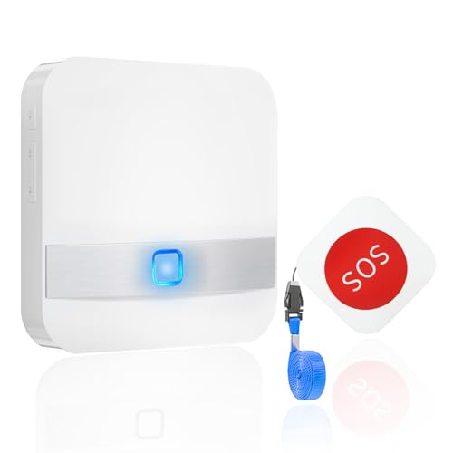 Notrufknopf für Senioren, Hausnotruf Senioren System mit 200m Reichweite & Wasserdicht,...