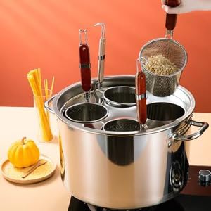 Juego de cocina de acero inoxidable con divisor y colador, olla de cocina multifuncional para cocinar