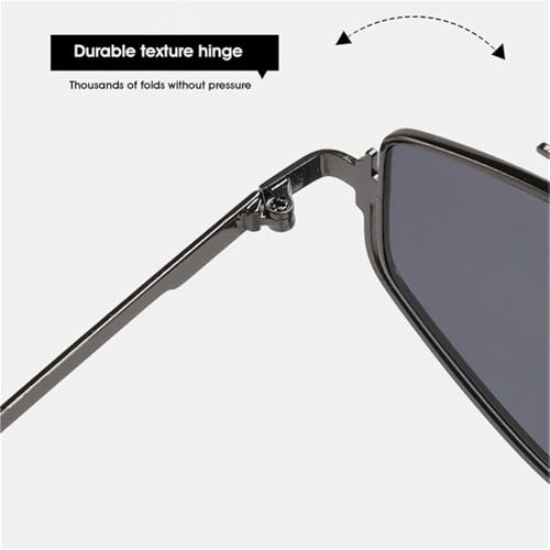 ANLIONE Retro Double Bridges Metal Frame Men Sunglasses Gradient Mirror Shades UV400 Women Outdoor Sun Glasses 5