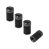 Sylvil 4 PCS Car Tire Valve Stem Caps, Leakproof Auto Rim Wheel Valve Stem Cap with O Rubber Seal, Dustproof Stem Covers for Car SUV Bike Truck Motorcycle, Car Accessories (Black, Carbon Fiber)
