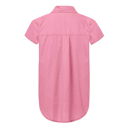 Blusa feminina Limsea com estampa solta e botão, 4 - Pink, X-Large