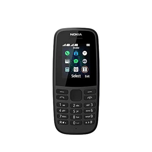 Nokia 105 [Version 2019] - Téléphone Portable débloqué (Ecran 1,77 Pouces - 4Mo Stockage - Double Mini SIM) Noir