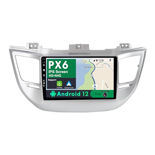 BXLIYER PX6 Android 12 IPS Autoradio pour Hyundai Tucson (2014-2018) - [4G+64G] - Caméra arrière GRATUITES - 2 Din 9 Pouce - Soutien HDMI 4K-Video AHD Dab...