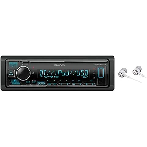 Kenwood Bluetooth USB MP3 WMA AM/FM Digital Media Player Dual Phone Connection Pandora Car Stereo Receiver/Free Alphasonik Earbuds Cover
