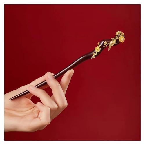 Bâton de cheveux pour chignon stable avec fleur gland rétro