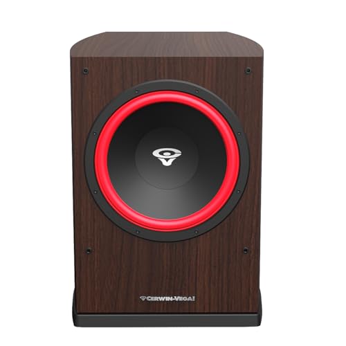 Image of CERWIN-VEGA! Home Audio LA110 10 inch 200W Powered Subwoofer Speaker (Expresso)
