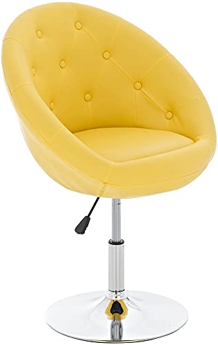 CLP Lounge-Drehsessel London Kunstleder I Höhenverstellbarer Clubsessel I Hochwertige Polsterung I, Farbe:gelb