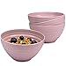 Hausfelder Bowl Müslischalen 4er Set | 840 ml Suppenschalen | Suppenschüssel | Schüssel Set | Müslischale bruchsicher aus Kunststoff (4 x SweetPink)