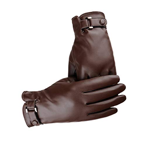 Luvas de inverno com fivela e abertura de tela sensível ao toque da LIOOBO, luvas de poliuretano par
