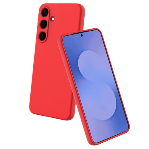 Image of Back Cover for Samsung Galaxy S25 FE 5G | Full Camera Protection | Premium Liquid Silicon Case | Flexible Bumper Case for Samsung Galaxy S25 FE 5G (Red)