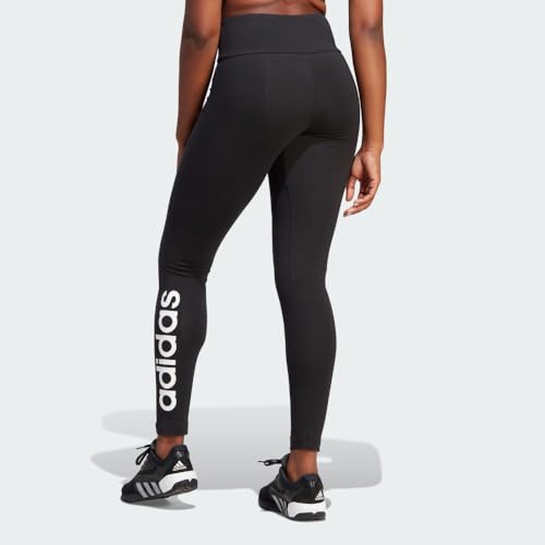 adidas womens Loungewear Essentials High-waisted Logo Leggings Tights, Core Black/White, Medium US2