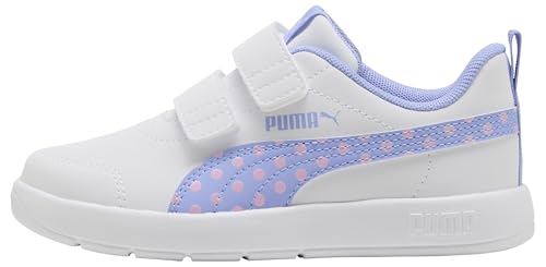 Baskets PUMA Courtflex V3 Dotty V PS en blanc et lavande pour enfant taille 31