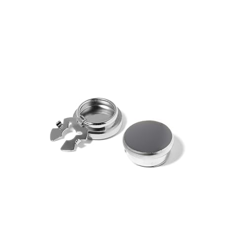 BRERA67 Cubre Botones y Gemelos para Camisa de Hombre, Made in Italy, Button Cover, Gemelos de Boda Gris-Plata Esmaltado, Complementos Elegantes y Originales para Caballero