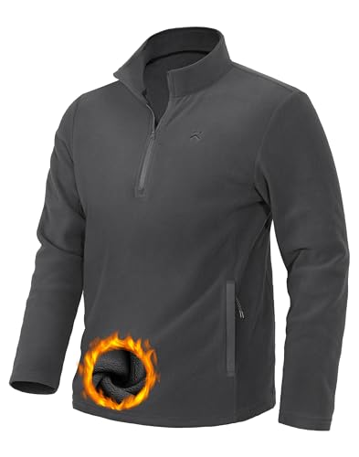 Image of Pioneer Camp Quarter Zip Pullover Men Fleece Pullover Men with Zipper Pocket Long Sleeve Sweatshirt Lightweight Jacket Sweater