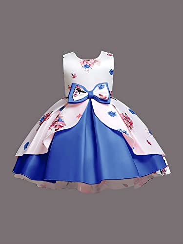 Image of Buy & Try Girl's Satin Floral Printed Frock Knee Length Short Frocks Dress.