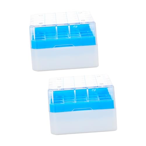 NAMOARLY 2pcs Cryovial Storage Boxes Lids 25-grid Freezer Storage Containers for Test Tube