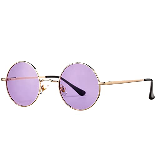 Poraday PD021H Circle Lennon Glasses Retro Round Polarized Sunglasses Hippie Style Small Circle Sun Glasses thumb #7
