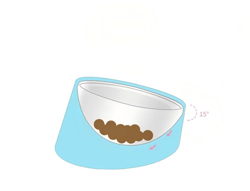 Tokyia 犬用食器 猫用食器 ペット用ボウル ステンレス製、サービングディッシュスタンド 角度15度 食事の準備が楽になります 取り外し可能 お手入れ簡単 食洗機対応, 15.4x8cm (Light green)