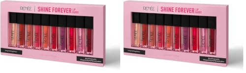 Image of RENEE Shine Forever Lip Gloss Combo of 10 l Non-Sticky, Hydrating, Nourishing l Long-lasting, Smooth, Moisturizing Effect l Shea Butter & Vitamin E Infused l Travel Friendly l Ideal Gifting