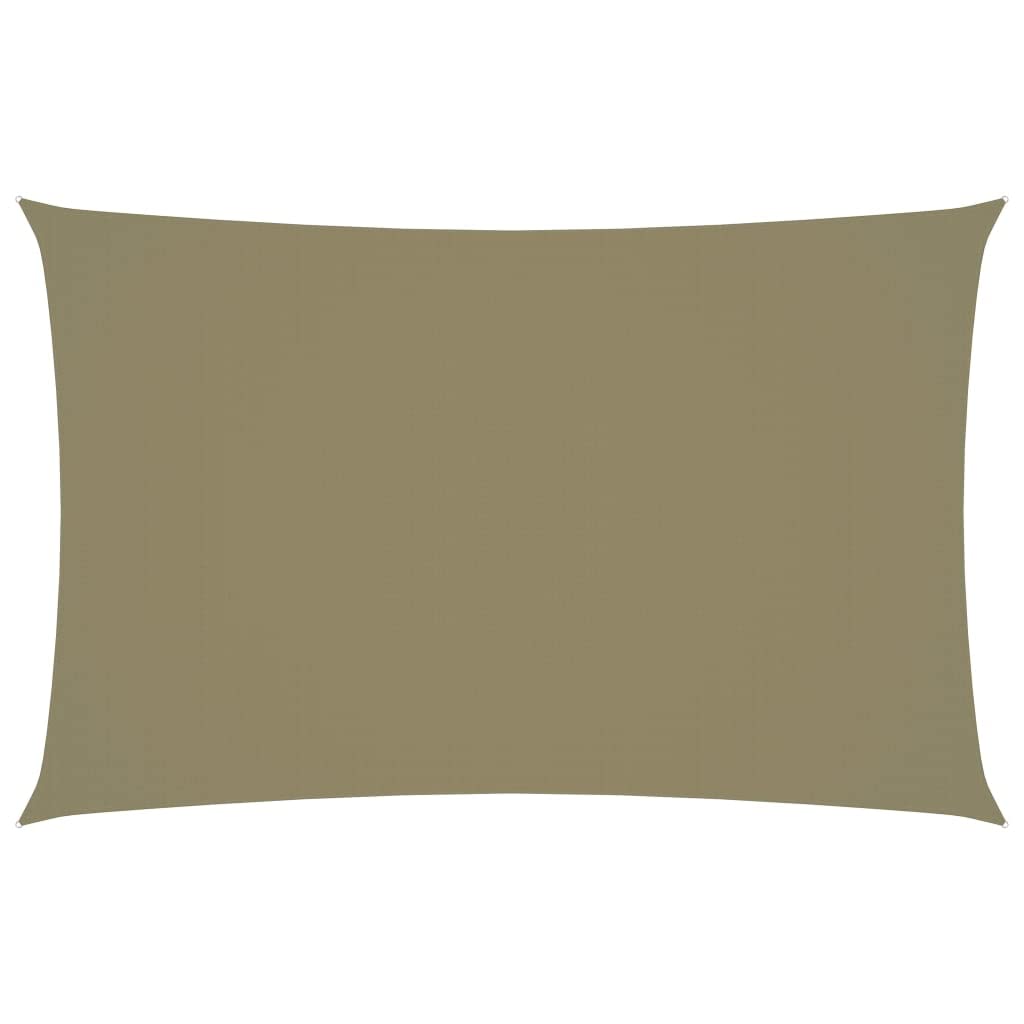 Voile d'ombrage rectangulaire 4 x 7 m beige en tissu Oxford premium pour grande terrasse