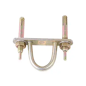 LOVELY Alloy Steel D-Hook Hanger (Heavy Duty) with M10X75mm Fasteners for Hanging Chandelier, Ceiling Fan or Jhoomer , Golden , Pack of 1