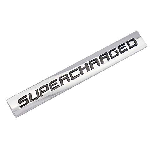 Image of 3D Supercharged Metal Emblem Auto Premium Badge Side Fender Car Decal Sticker (Black)