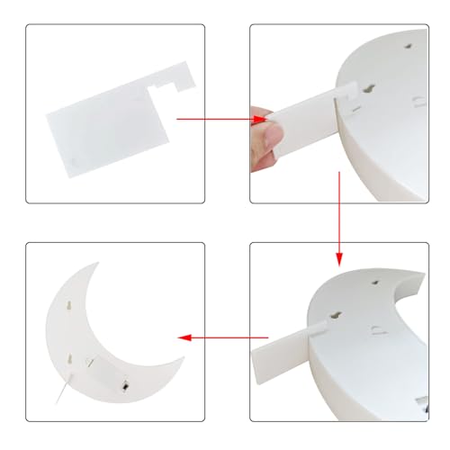 Lámpara de noche luna LED blanca batería 9.6 pulg miniatura 5
