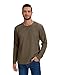 DEHORU 3 Pack Mens' Waffle Shirts Long Sleeve Shirt Regular Fit Casual T-Shirt Crewneck Lightweight Pullover (BKDGKA L)