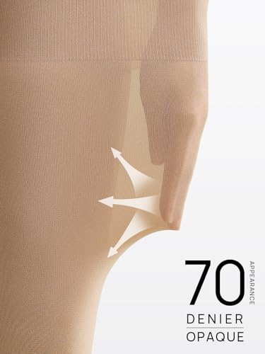 Image of MANZI Women's 2-6 Pairs Opaque Control Top Tights Comfort Stretch Pantyhose
