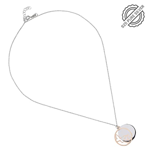 Image of Miss Highness 925 Silver Butterfly Pendant Necklace for Women & Girls | Daily Wear | Silver Jewellery With Authenticity Certificate | Gift for Girlfriend Wife | With Chain Pendant