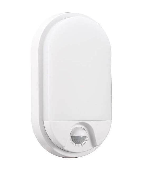 Aplique de pared ovalado LED 15W exterior seguridad sensor 4000K