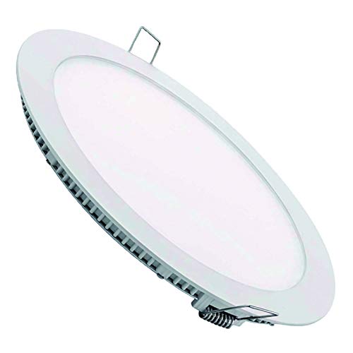 Led Atomant Pack 2X Panel Led Redondo Plano, 20 W, Color Blanco Frio 6500K. Corte 220 mm, Tamaño Exterior 240 mm, 1800 lumenes Reales, 2