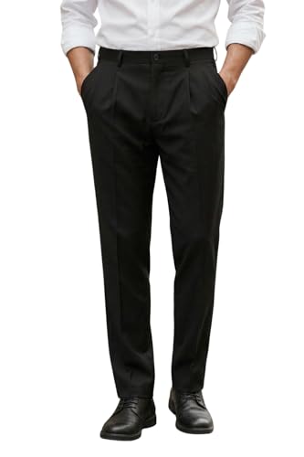 Image of Louis Philippe Men's Regular Fit Fashionable Pleated Trouser Work Ready Solid Formal Trouser