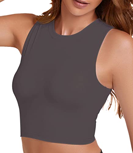 Image of Sports Bras for Women Removable Padded Athletic Yoga Running Crop Tops Sleeveless Gym Workout Tops