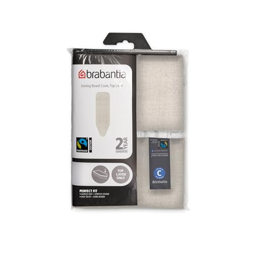 Brabantia Bügelbrettbezug C 124 x 45 cm – Denim Grey | Oberschicht 100% Baumwolle, 2 mm Schaumstoffpolsterung… – Ansicht 4