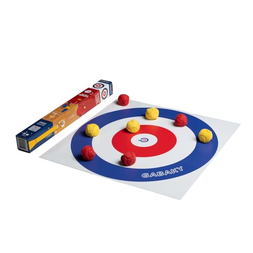 GABAKY Originelles Boccia-Spiel, Mix aus Puck und Curling, Ziel mit 8 weichen Kugeln, für jedes Terrain, für drinnen und draußen (klassische Edition)