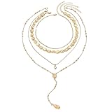 YMYDRCRPO Collares de piedras preciosas naturales 4 piezas con conjunto de capas de oro colgante irregular y cadena larga ajustable joyería bohemia para mujeres regalo de fiesta de moda ajustable