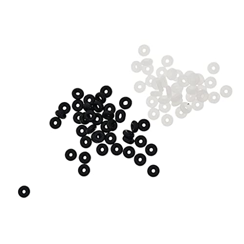  100x Silicon Rubber Stopper Rings Perline Spacer Fit Charms Bracciali Europei - Nero + Chiaro