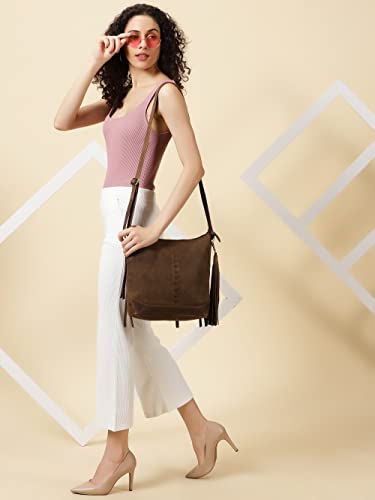 Image of Goatter Hunter Leather 12 inch Inch Sling Cross-Bodybag /Shoulder Bag For Girls And Women - Brown