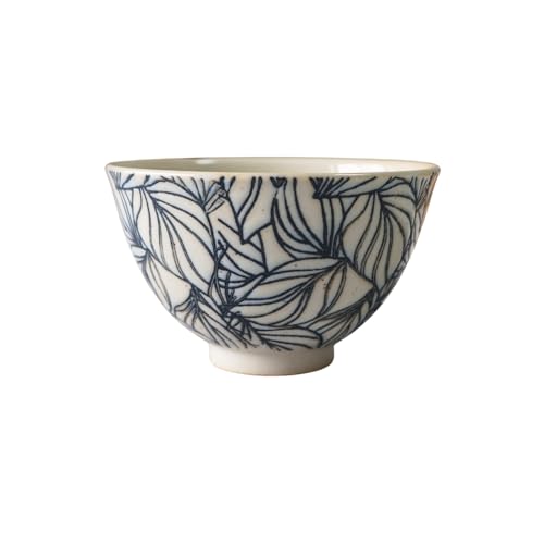 波佐見焼 お茶椀 単品 勲山窯 ポトス 軽い おしゃれ ギフト 大人可愛い 北欧 食器 軽量 ご飯 (ラインブルー)